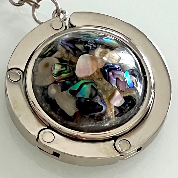 Handbags - Purse Hanger - Handmade - Fits Most Tables - “Shells and Bubbles”